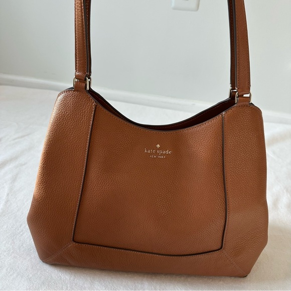 Kate Spade Lena Triple Compartment Shoulder Bag Leather Warm Gingerbread KH435 - Picture 13 of 16
